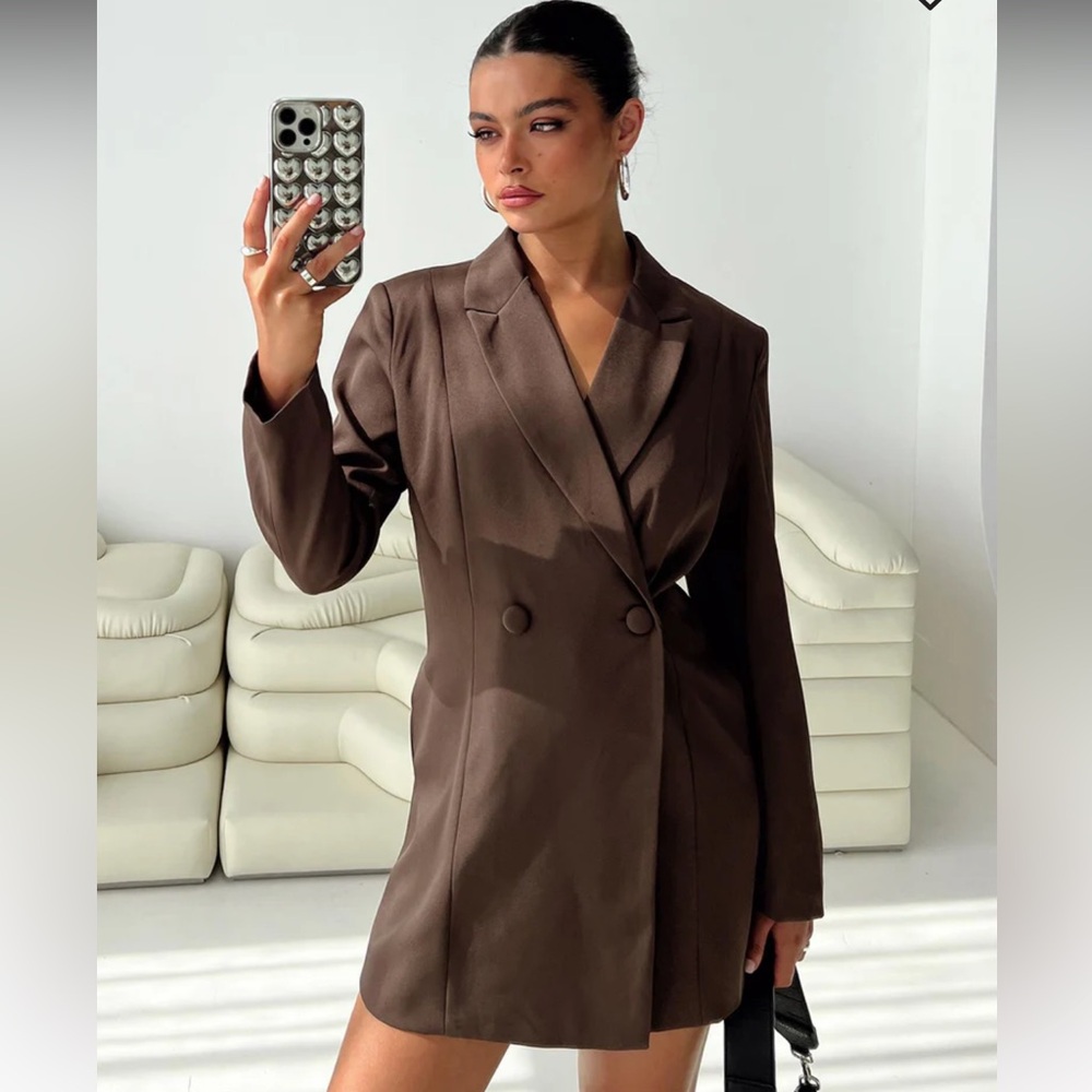 Brown blazer dress